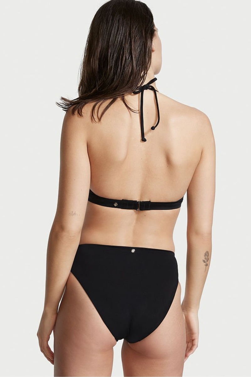 Victoria's Secret Halterneck Triangle Bikini Top Zwart | 36547-XSGT