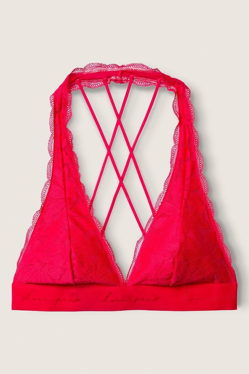 Victoria's Secret Kanten Bandjes Back Halterneck Bralette Koraal Room Oranje | 42309-UGOT