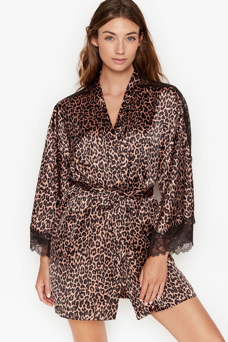 Victoria\'s Secret Kanten Inset Kimono Robe Zwart | 01692-RYHD