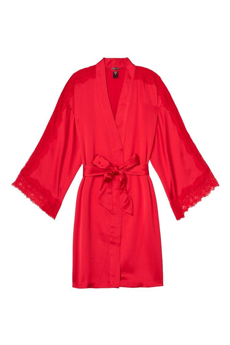 Victoria's Secret Kanten Inset Robe Zwart | 20476-BGYU