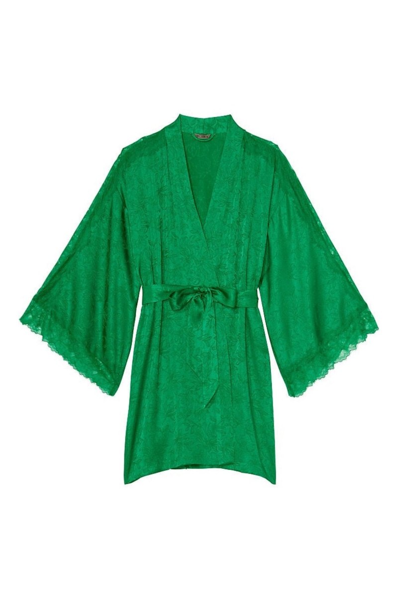 Victoria's Secret Kanten Inset Robe Zwart | 04726-ISEH