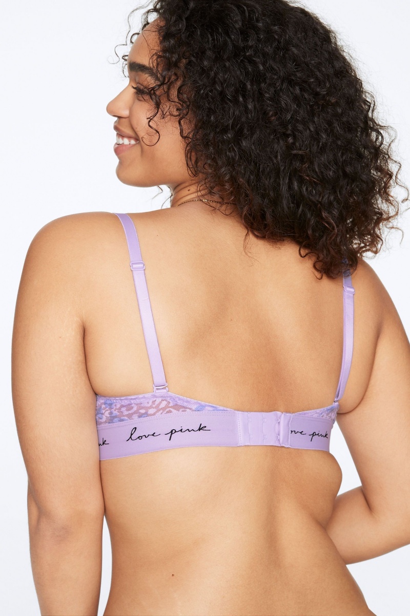 Victoria's Secret Kanten Lightly Gevoerde T-Shirt Bra Blauw | 58643-STWL