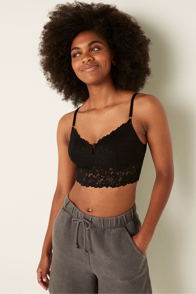 Victoria\'s Secret Kanten Longline Bralette Wit | 49562-CJRX