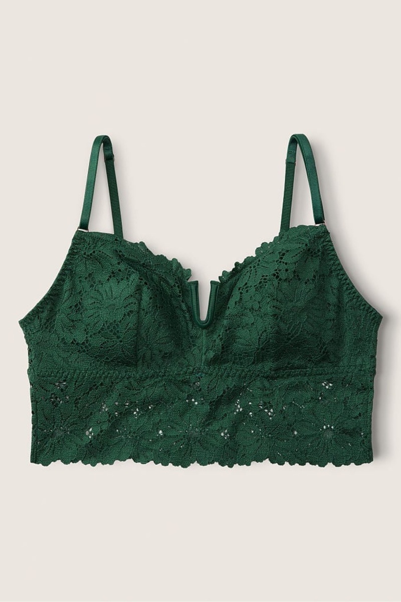 Victoria's Secret Kanten Longline Bralette Wit | 75428-ENJD