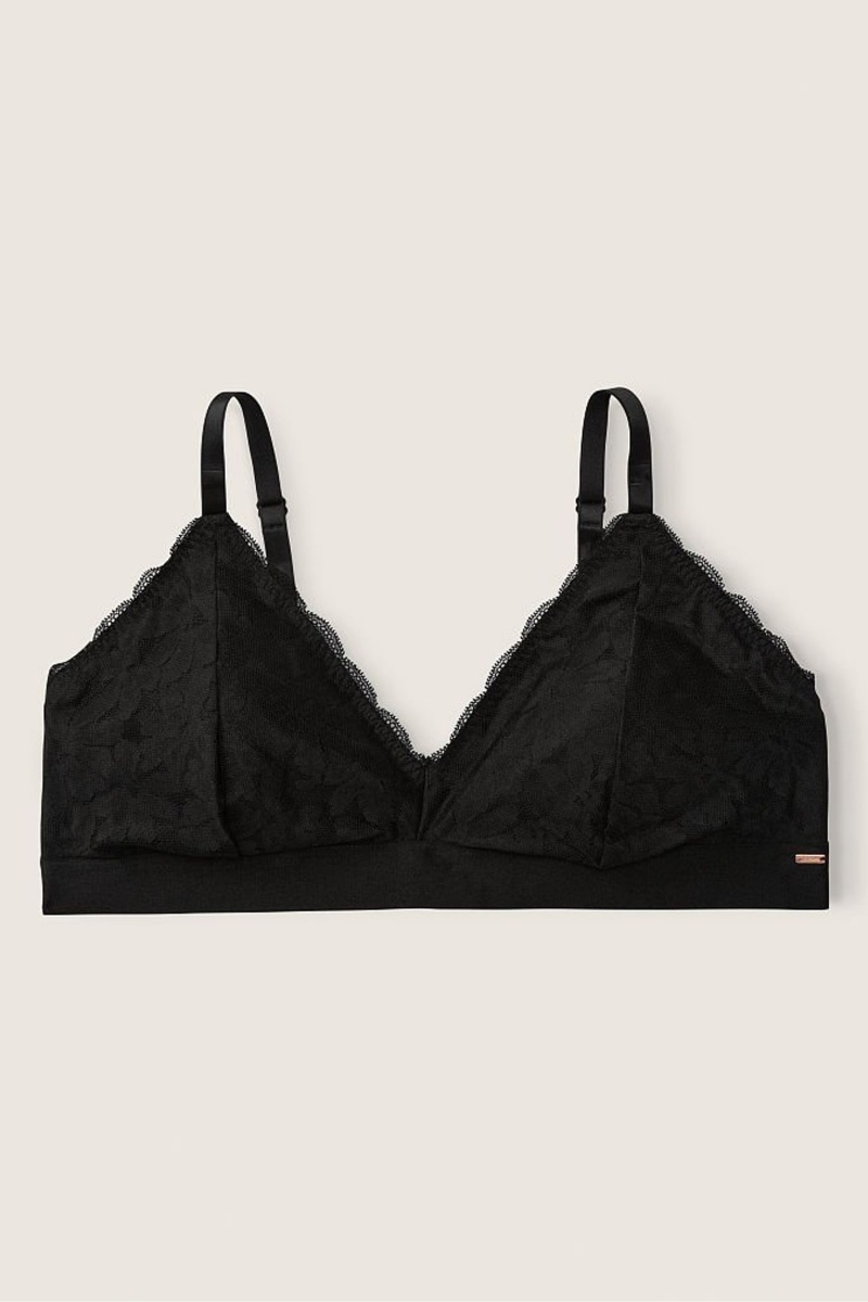 Victoria's Secret Kanten Unlined Triangle Bralette Zwart | 28964-ISZE