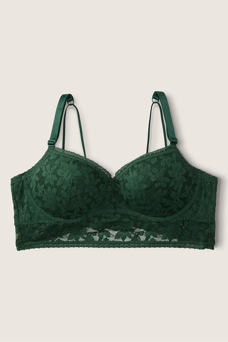 Victoria's Secret Kanten Wired Push Up Bralette Blauw | 23158-MVOS