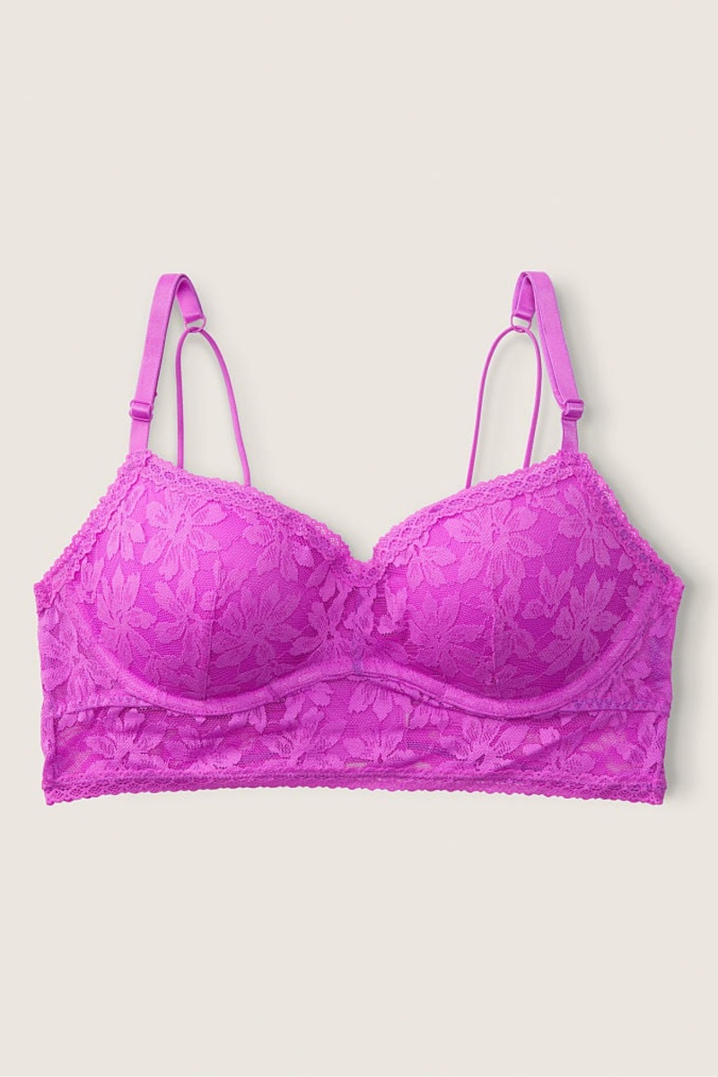 Victoria's Secret Kanten Wired Push Up Bralette Paars | 97801-JKXR