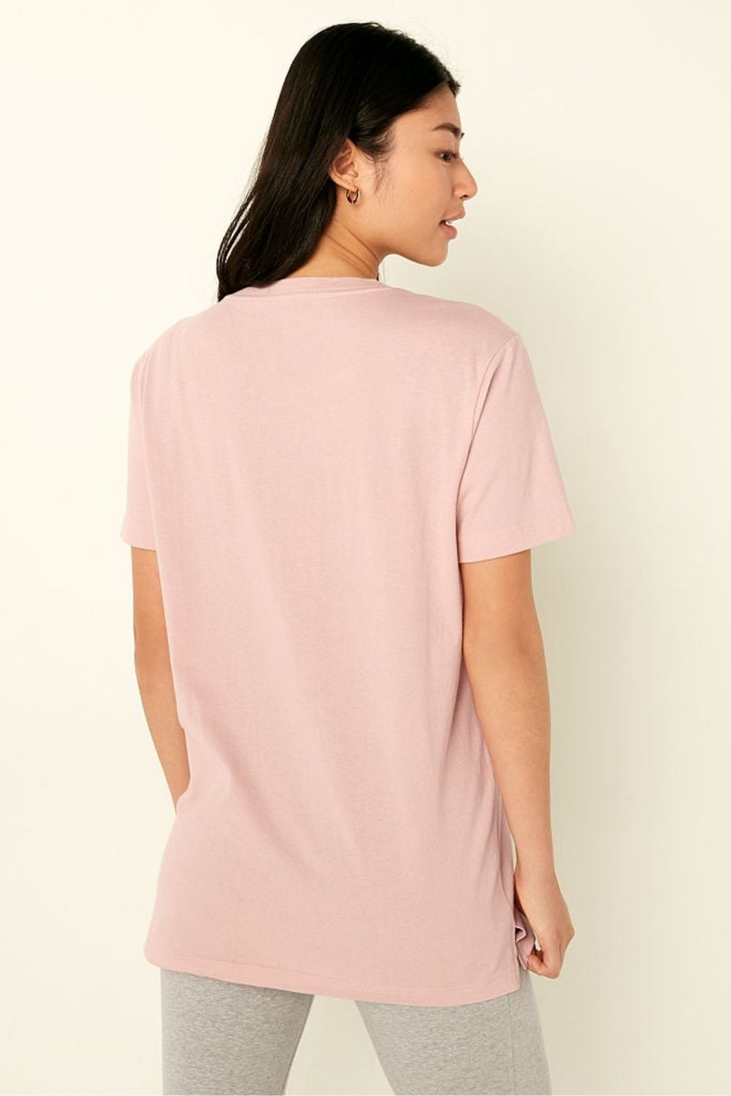 Victoria's Secret Katoenen Kort Sleeve Campus T-Shirt Groen | 18423-DTIC