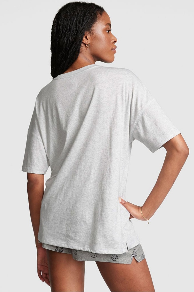 Victoria's Secret Katoenen Oversized Sleep Shirt Grijs | 70583-WNAX