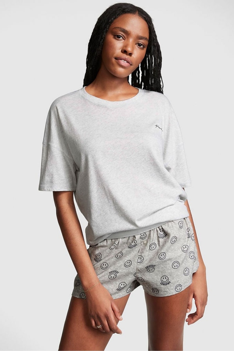 Victoria\'s Secret Katoenen Oversized Sleep Shirt Grijs | 70583-WNAX