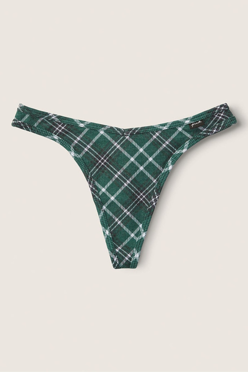 Victoria\'s Secret Katoenen String Knicker Groen | 12083-IHYD