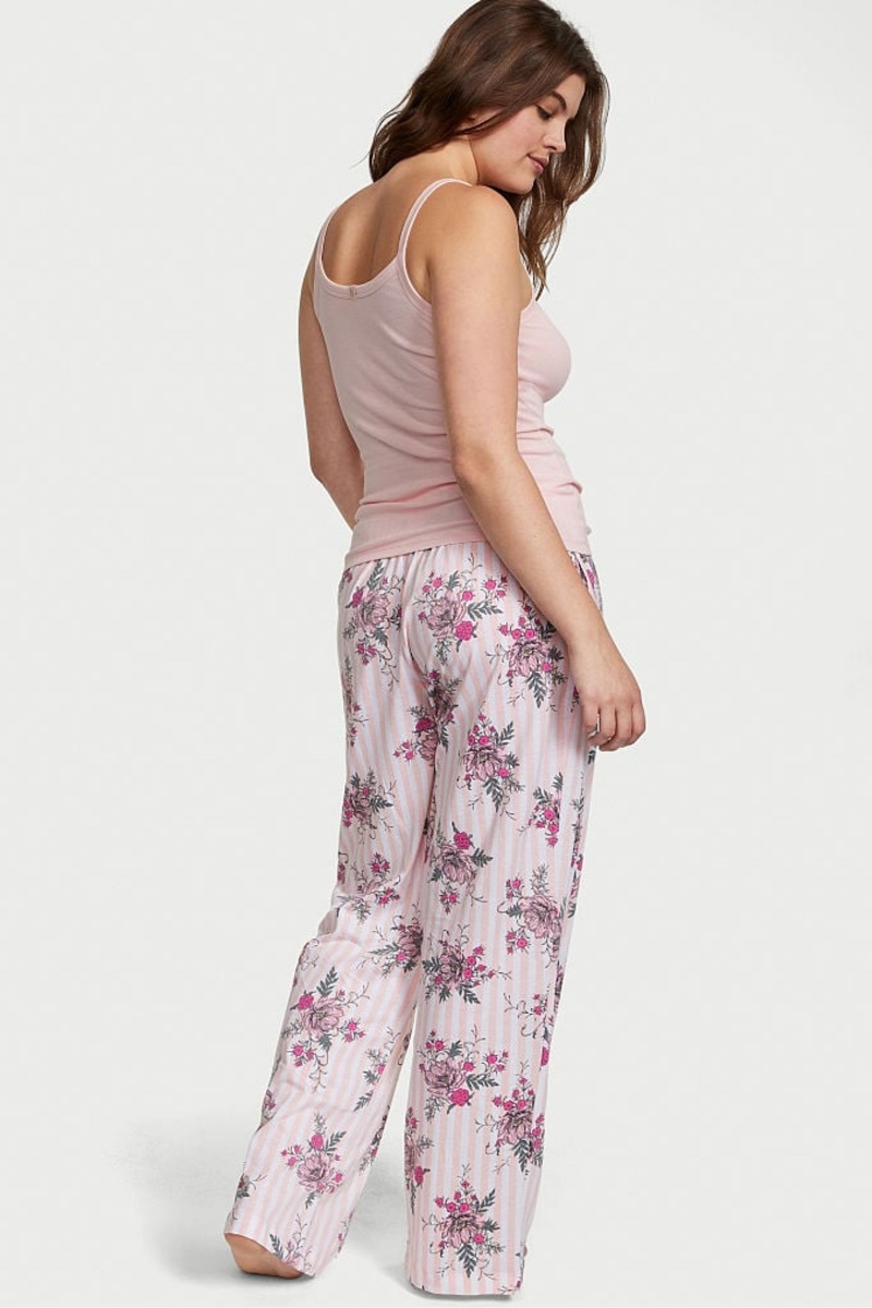 Victoria's Secret Knit Long Pyjamas Roze | 96527-XGBE