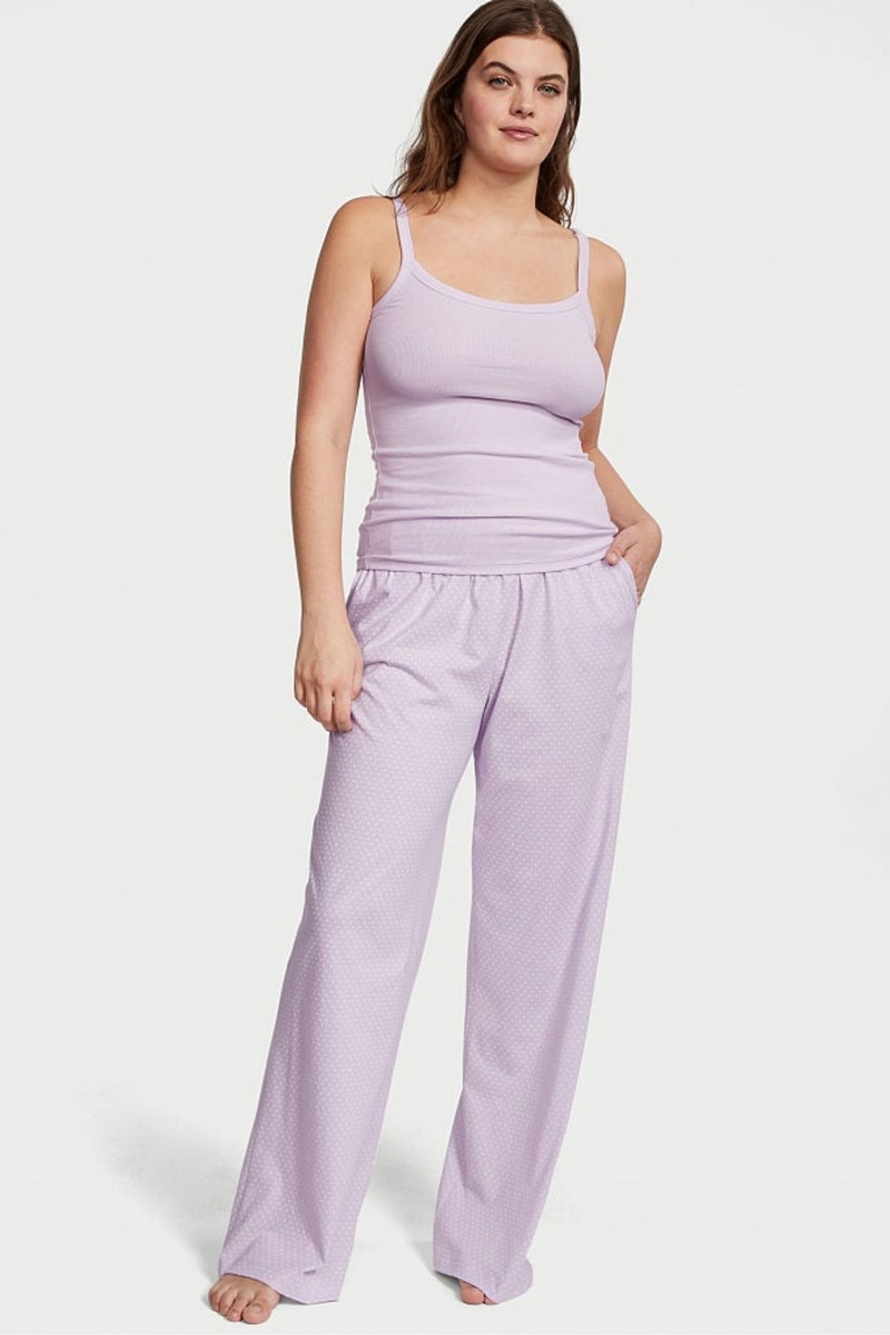 Victoria\'s Secret Knit Long Pyjamas Zwart | 15836-UZSE