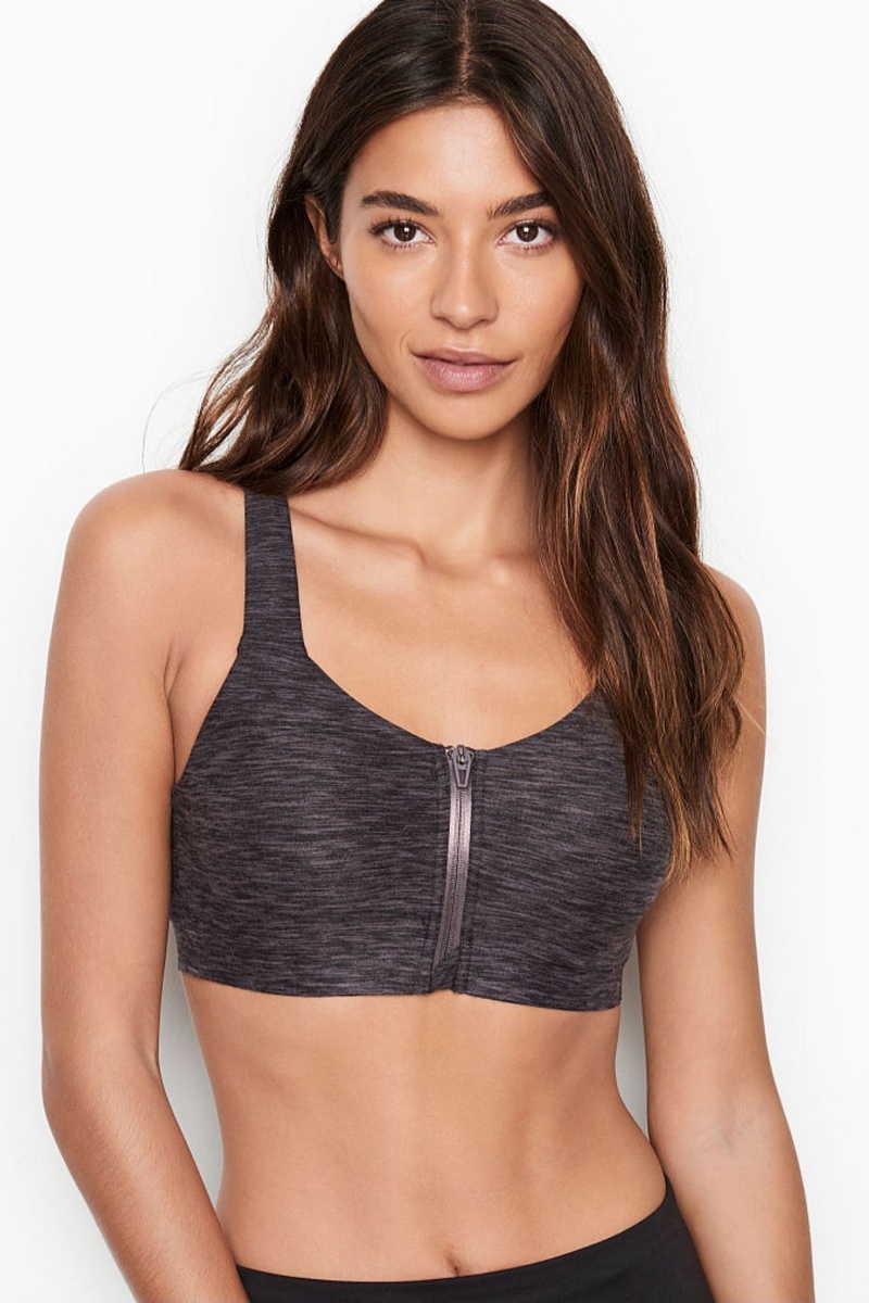 Victoria's Secret Knockout High Impact Racerback Zip Up Sports Bra Abrikoos Oranje | 08914-UMQO