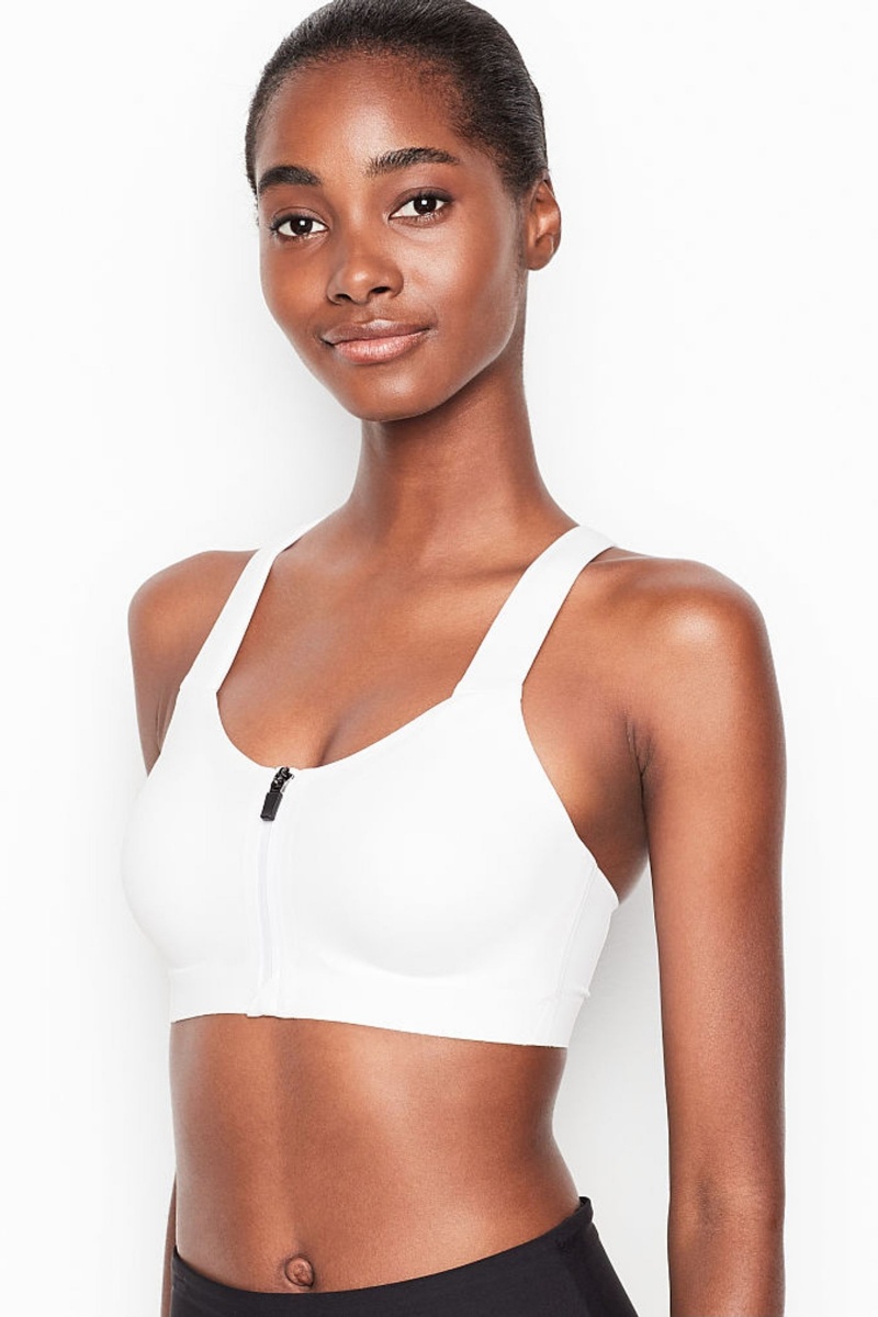 Victoria's Secret Knockout High Impact Racerback Zip Up Sports Bra Abrikoos Oranje | 23674-BSHZ