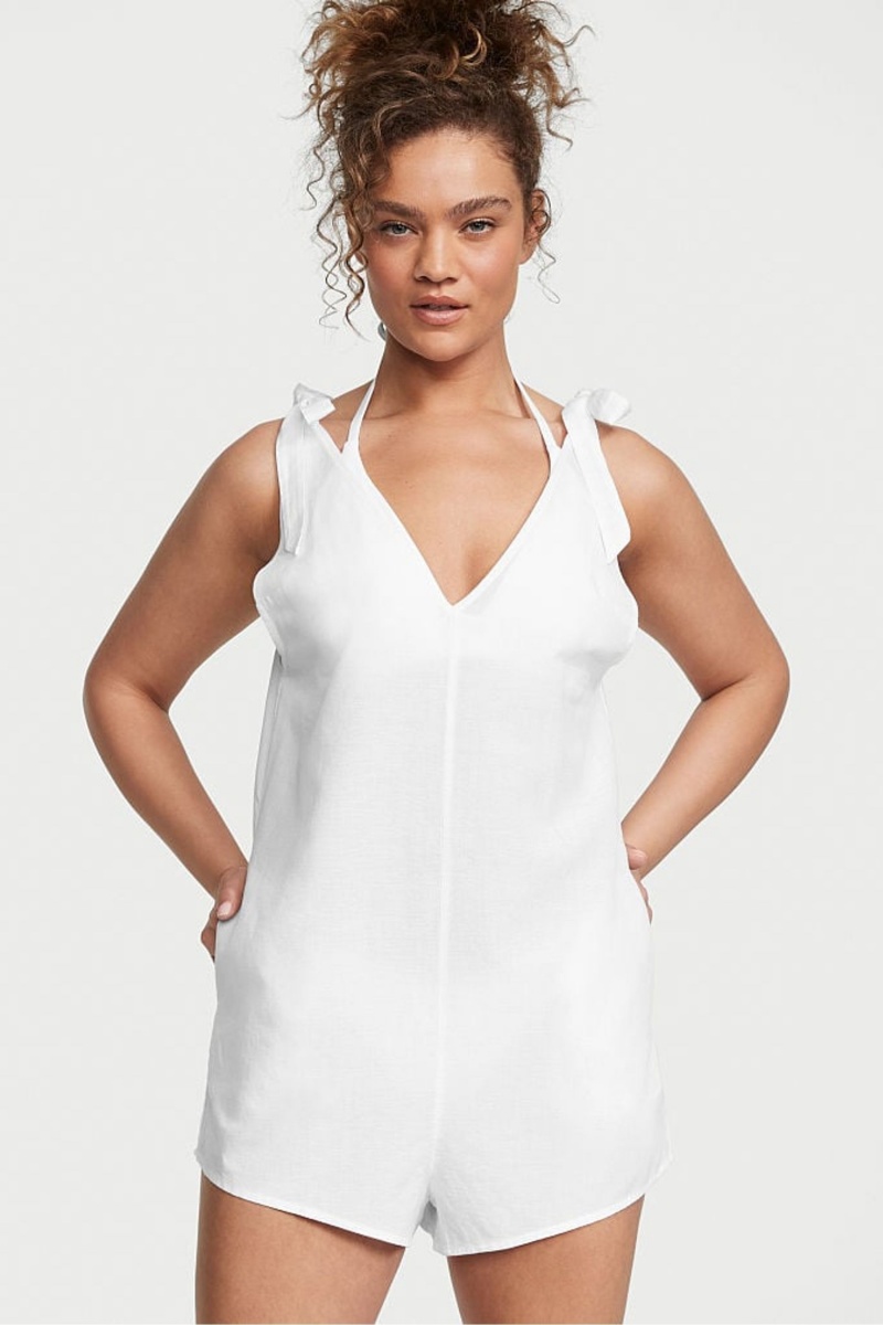 Victoria\'s Secret Linen Playsuit Cover Up Wit | 97816-LMUC