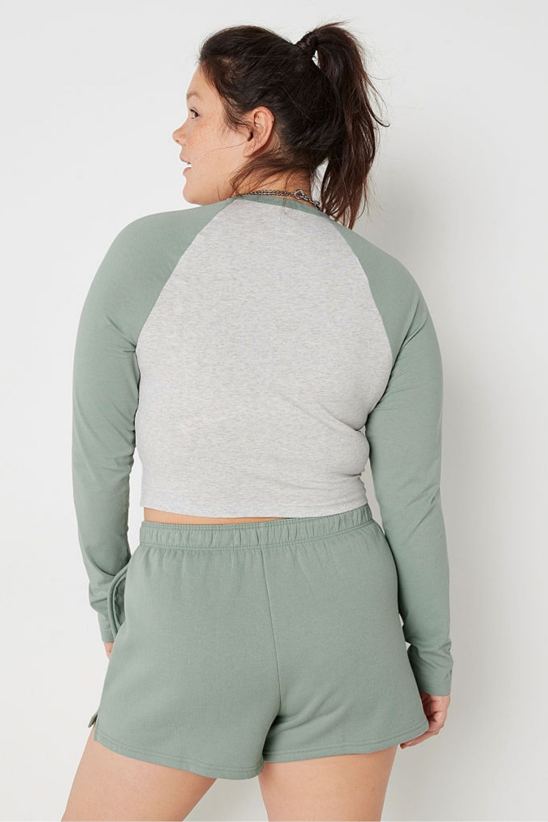 Victoria's Secret Long Sleeve Crop T-Shirt Groen | 31685-HVKG