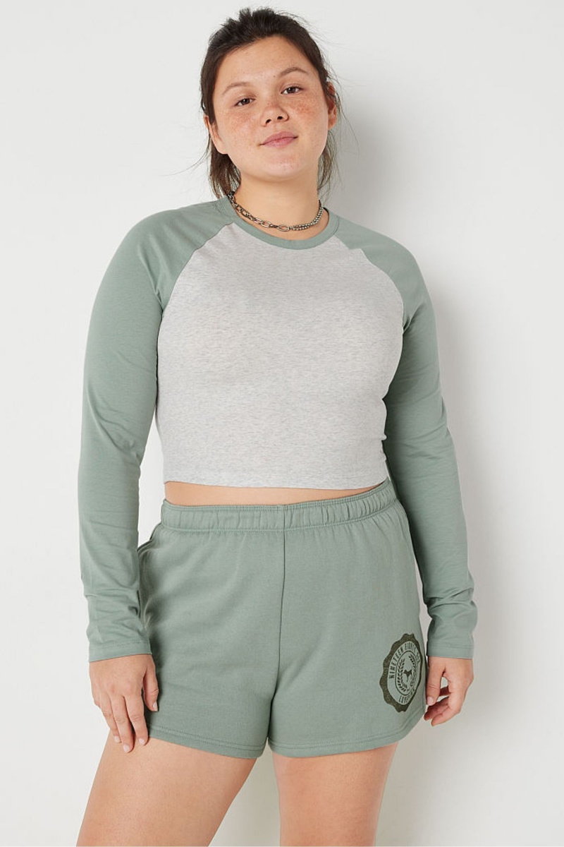 Victoria\'s Secret Long Sleeve Crop T-Shirt Groen | 31685-HVKG