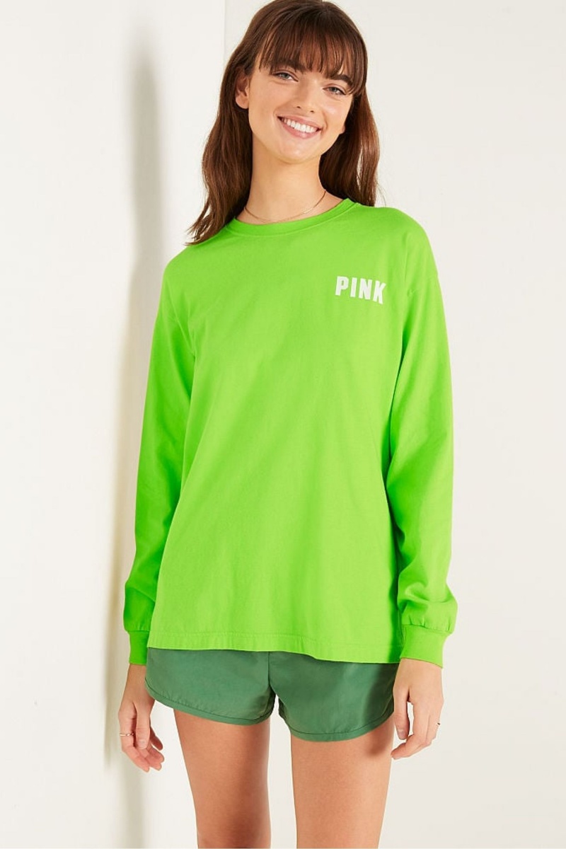 Victoria\'s Secret Long Sleeve T-Shirt Groen | 41693-QBDP