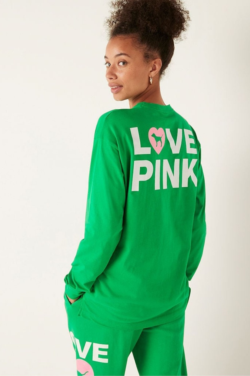 Victoria's Secret Long Sleeve T-Shirt Groen | 03529-QRCZ