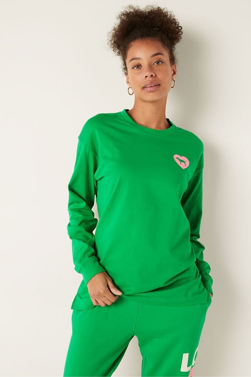 Victoria\'s Secret Long Sleeve T-Shirt Groen | 03529-QRCZ