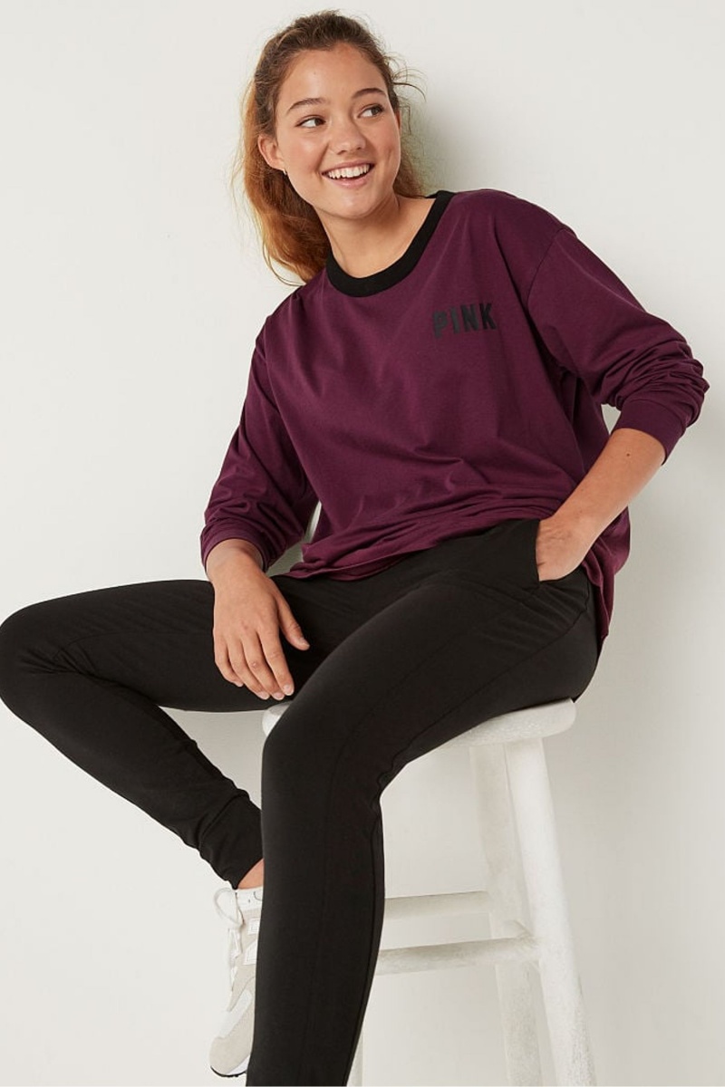 Victoria's Secret Long Sleeve T-Shirt Zwart | 65381-WTZR