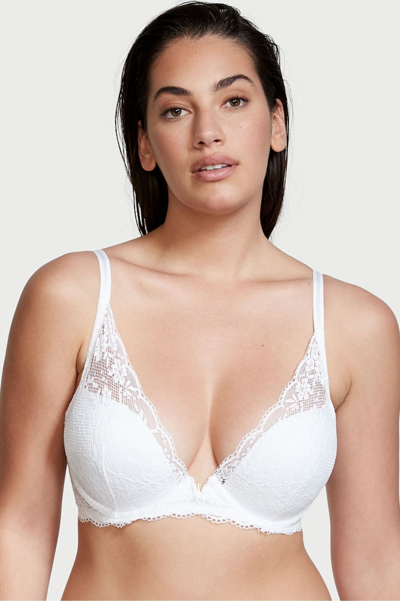 Victoria's Secret Love Cloud Kanten Half Pad Plunge Bra Zwart | 53947-PYTK