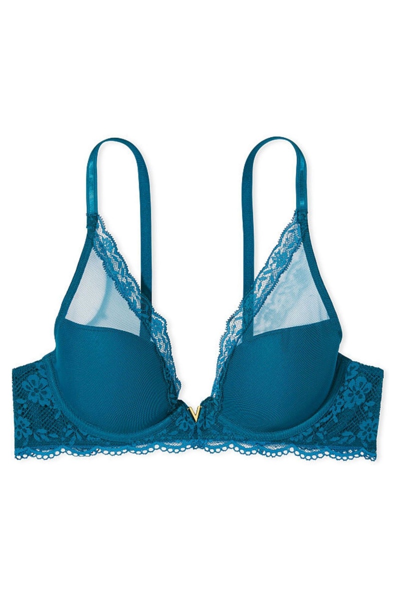 Victoria's Secret Love Cloud Love Cloud Lightly Gevoerde Plunge Bra Blauw | 81056-NKWH