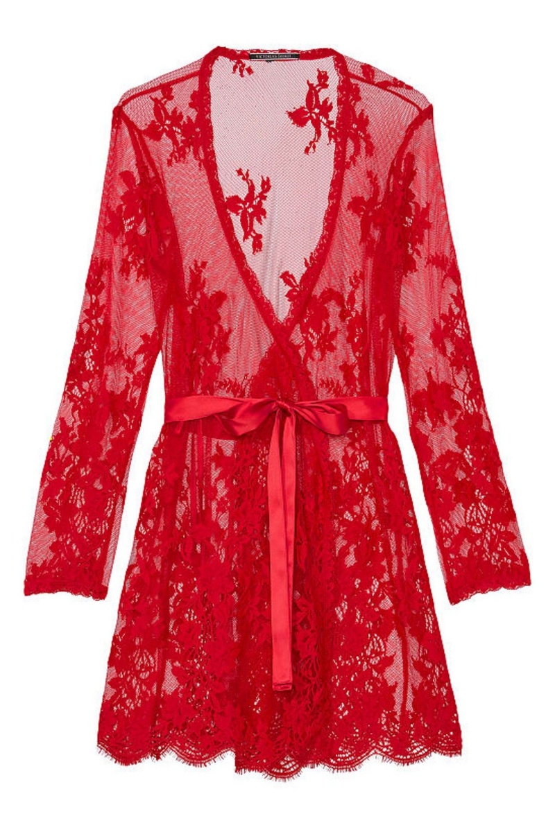 Victoria's Secret Luxe Lingerie Kanten Kort Dressing Gown Rood | 69852-MTOL