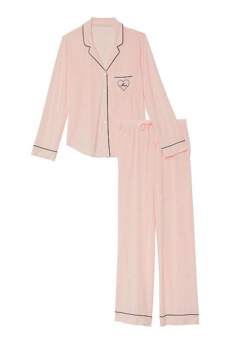 Victoria's Secret Modal Long Pyjamas Zwart Groen | 10678-PKOV