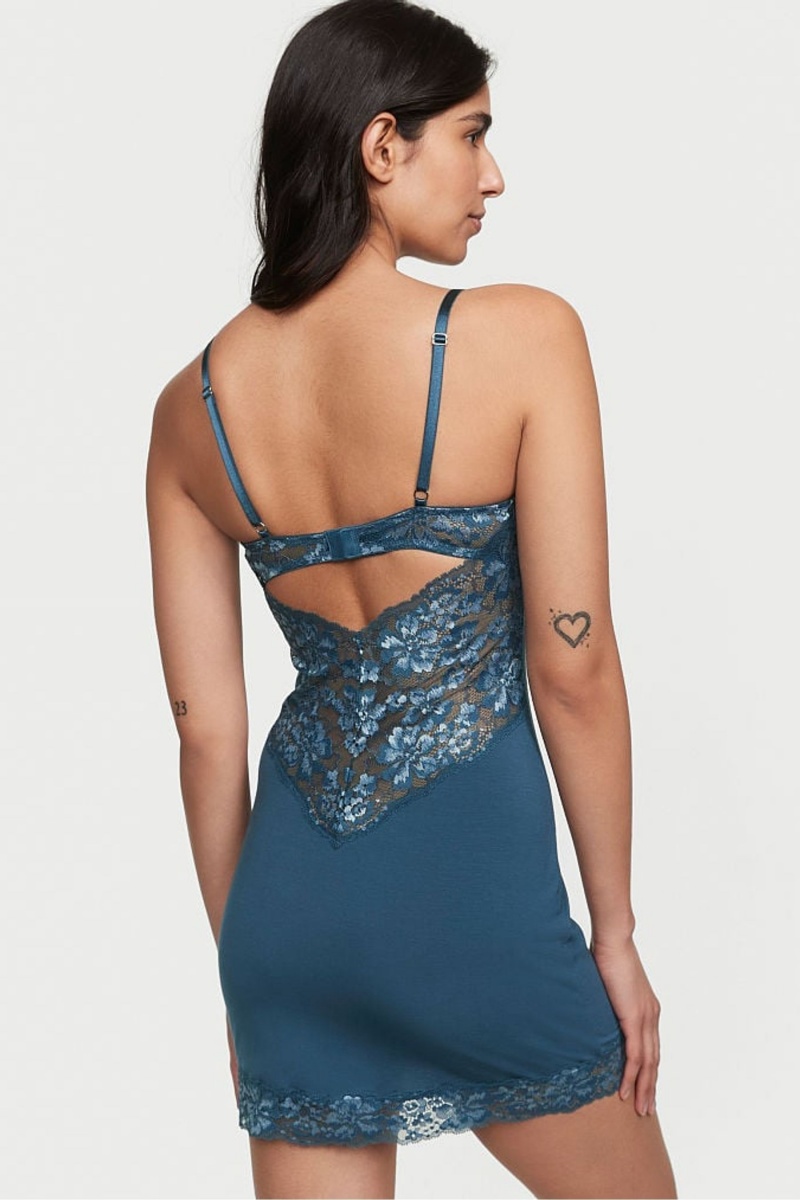 Victoria's Secret Modal Slip Jurken Blauw | 36074-VDFE