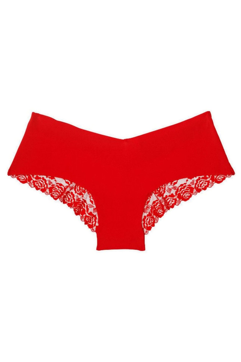 Victoria's Secret No-Show Kanten No Show Cheeky Knickers Rood | 41735-STDA