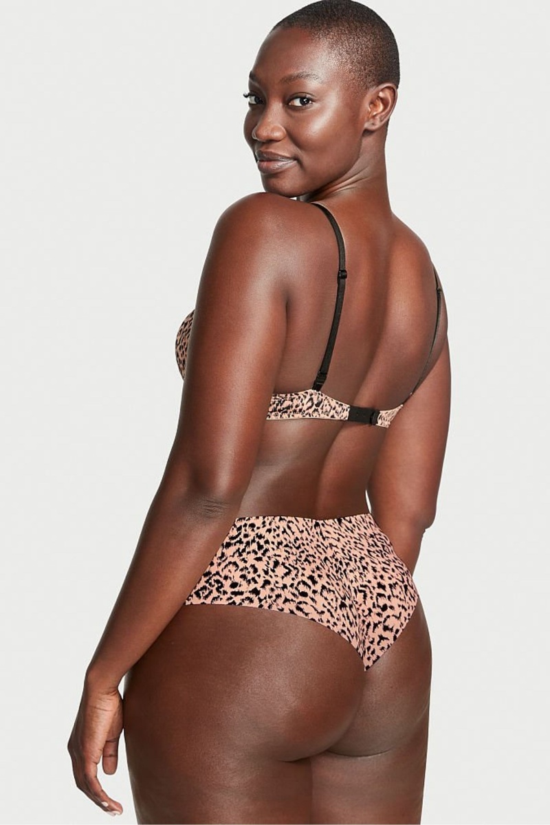 Victoria's Secret No-Show Leopard Print Cheeky Panty Leopard | 82367-USXR