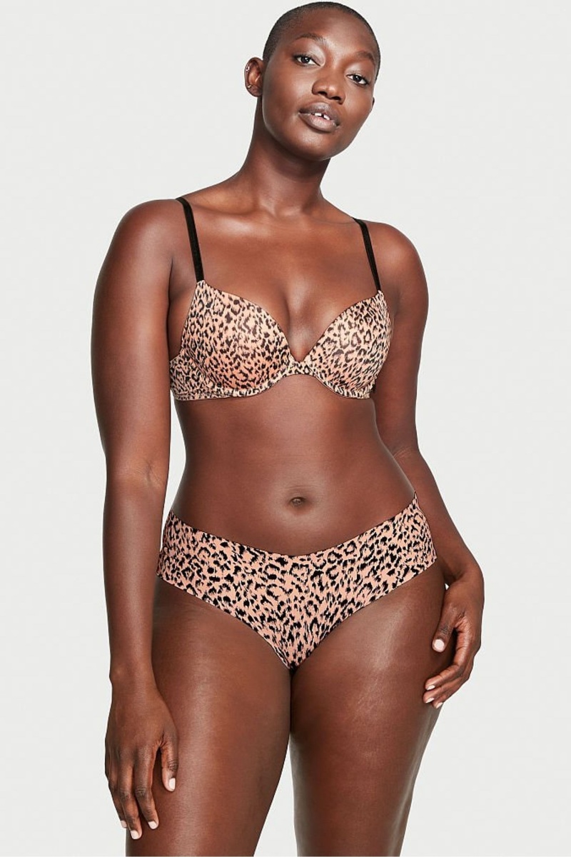 Victoria\'s Secret No-Show Leopard Print Cheeky Panty Leopard | 82367-USXR