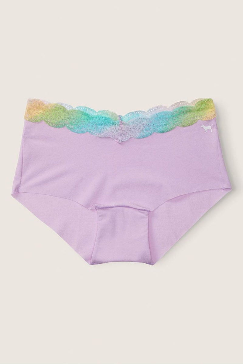 Victoria\'s Secret No-Show No-Show Boyshort Knickers Misty Lilac With Gradient Lace | 58603-KIGZ