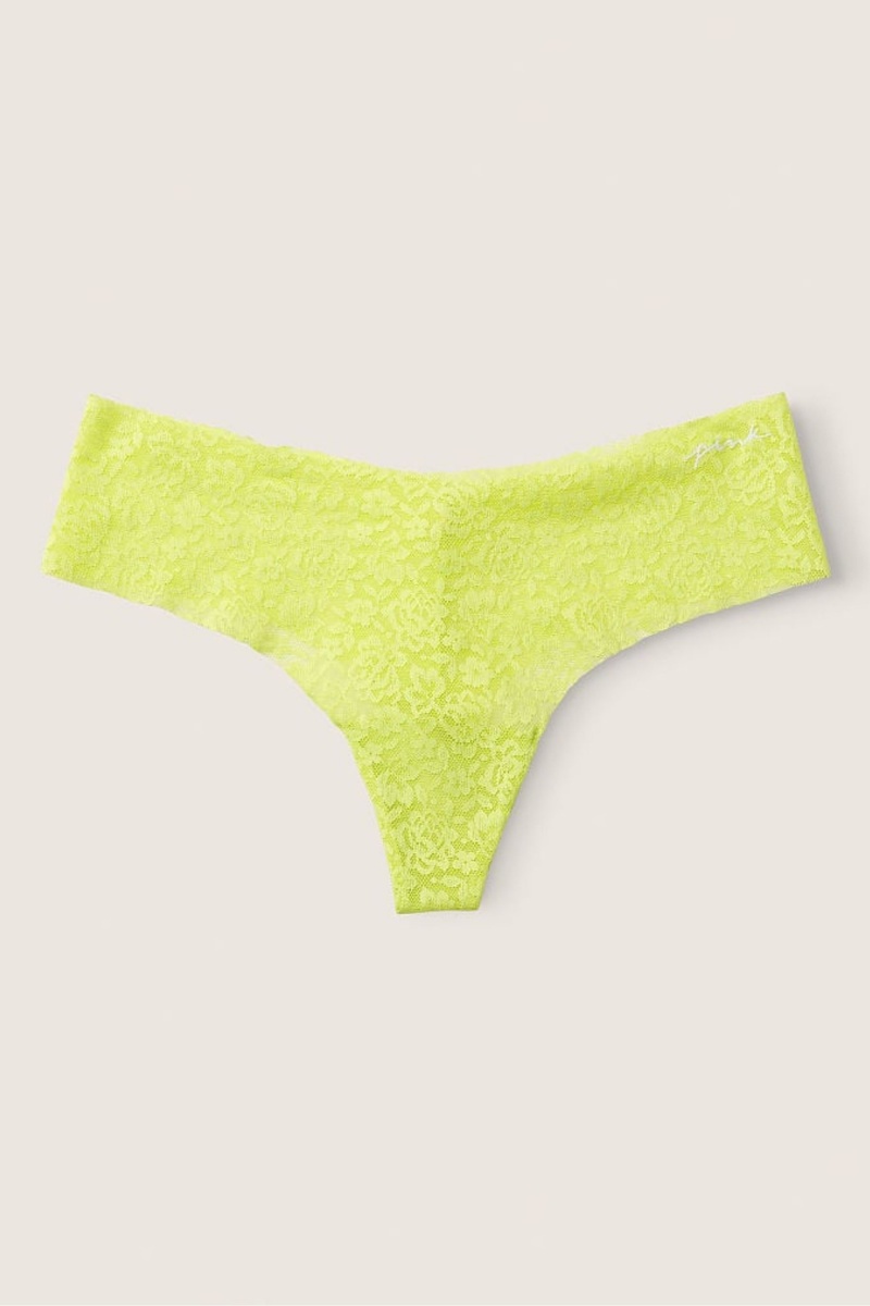 Victoria\'s Secret No-Show No Show String Kanten Knickers Groen | 47521-SLJR