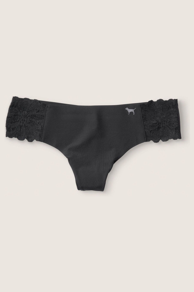 Victoria\'s Secret No-Show No Show String Knickers Zwart | 09458-LGBD