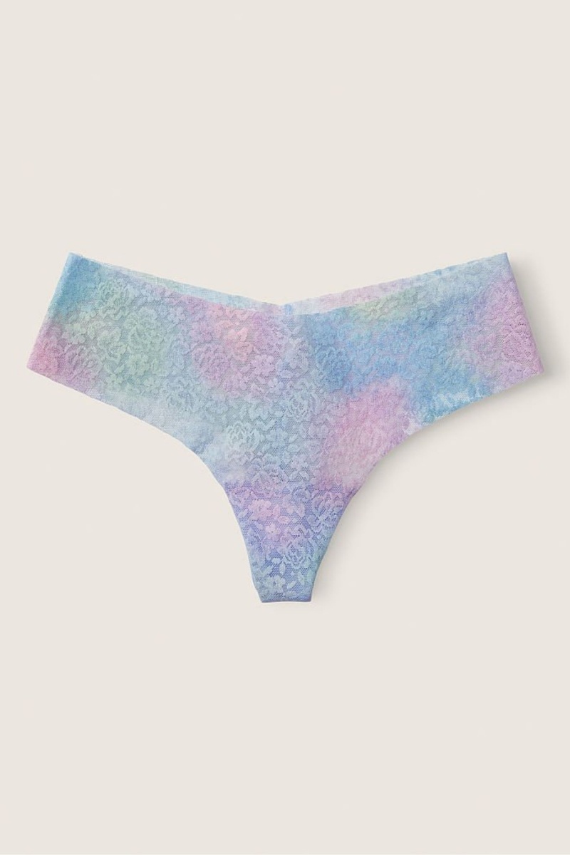 Victoria\'s Secret No Show String Kanten Knickers Blauw | 04179-JSLG