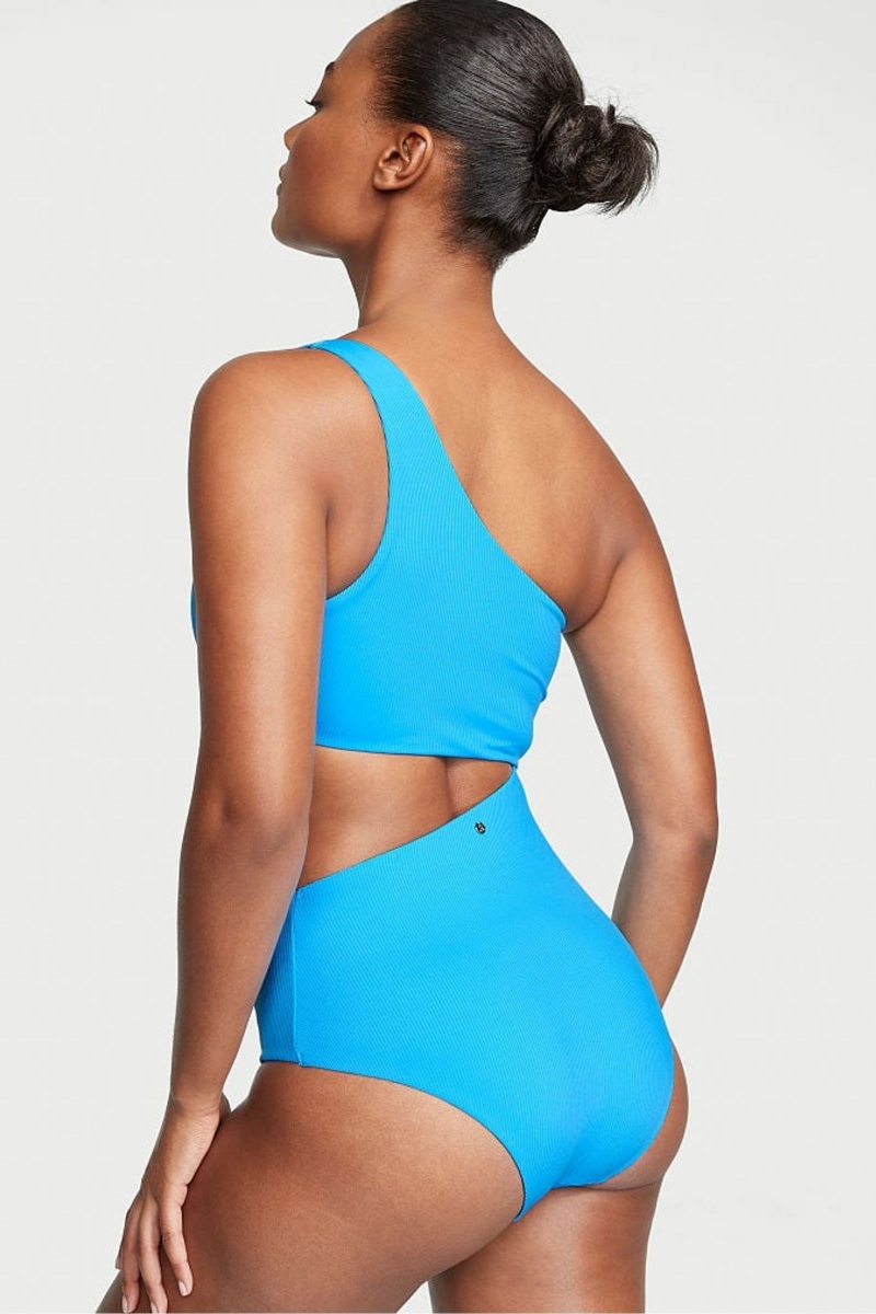 Victoria's Secret One Shoulder Swimsuit Blauw | 16302-VPHX