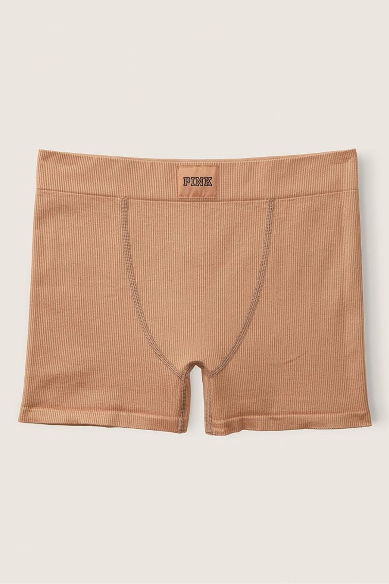 Victoria's Secret Period Pants High Taille Rib Seamless Boxer Brief Iced Mocha Nude | 26934-JENP