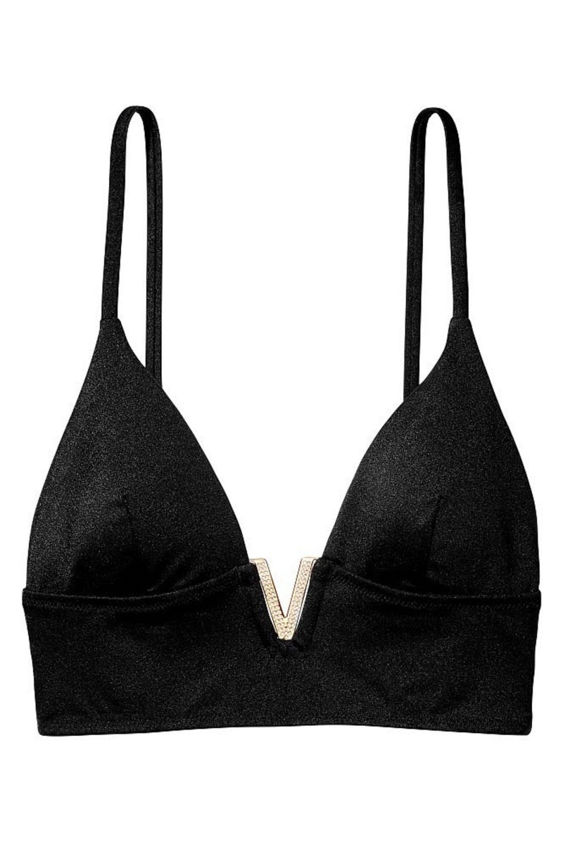 Victoria's Secret Plunge Triangle Bikini Top Zwart | 25364-TFPE