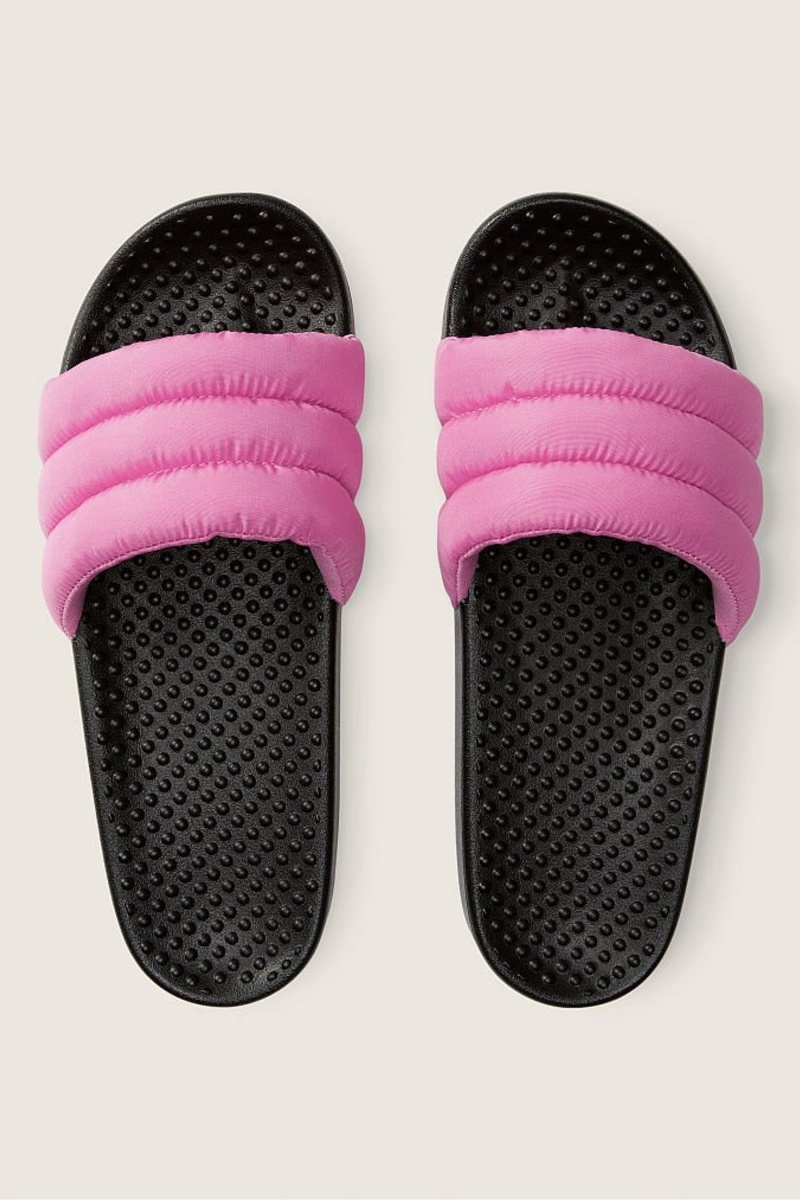 Victoria's Secret Puffer Badslippers Roze | 05941-VMRX