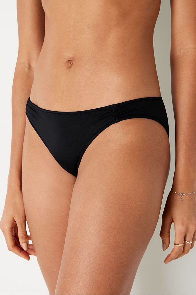 Victoria's Secret Ruched Front Bikini Bottoms Zwart | 72851-MBHL