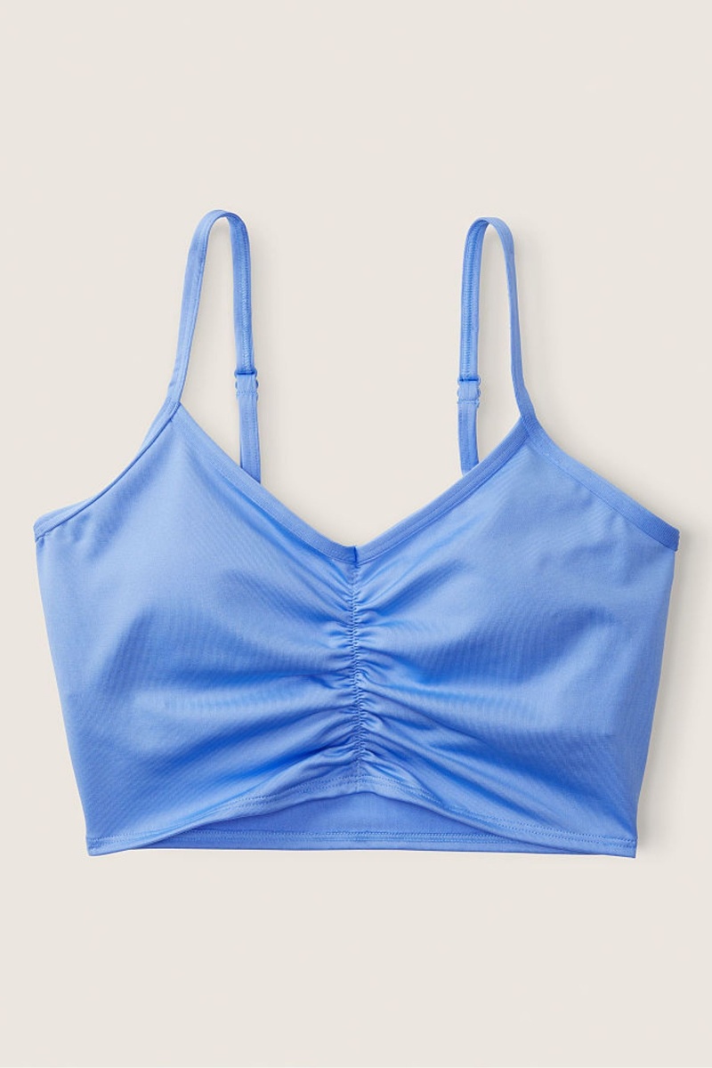 Victoria's Secret Ruched Lightly Gevoerde Low Impact Sports Bra Blauw | 43025-BWHE