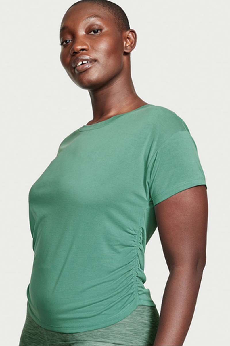 Victoria\'s Secret Ruched Modal T-Shirt Groen | 39702-QRWO