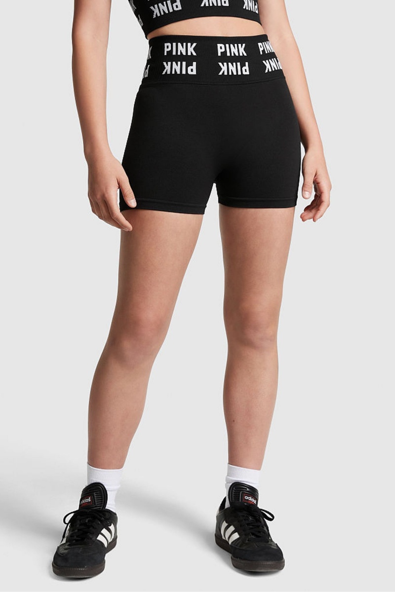 Victoria\'s Secret Seamless High Taille Shorts Zwart | 97418-BVRP