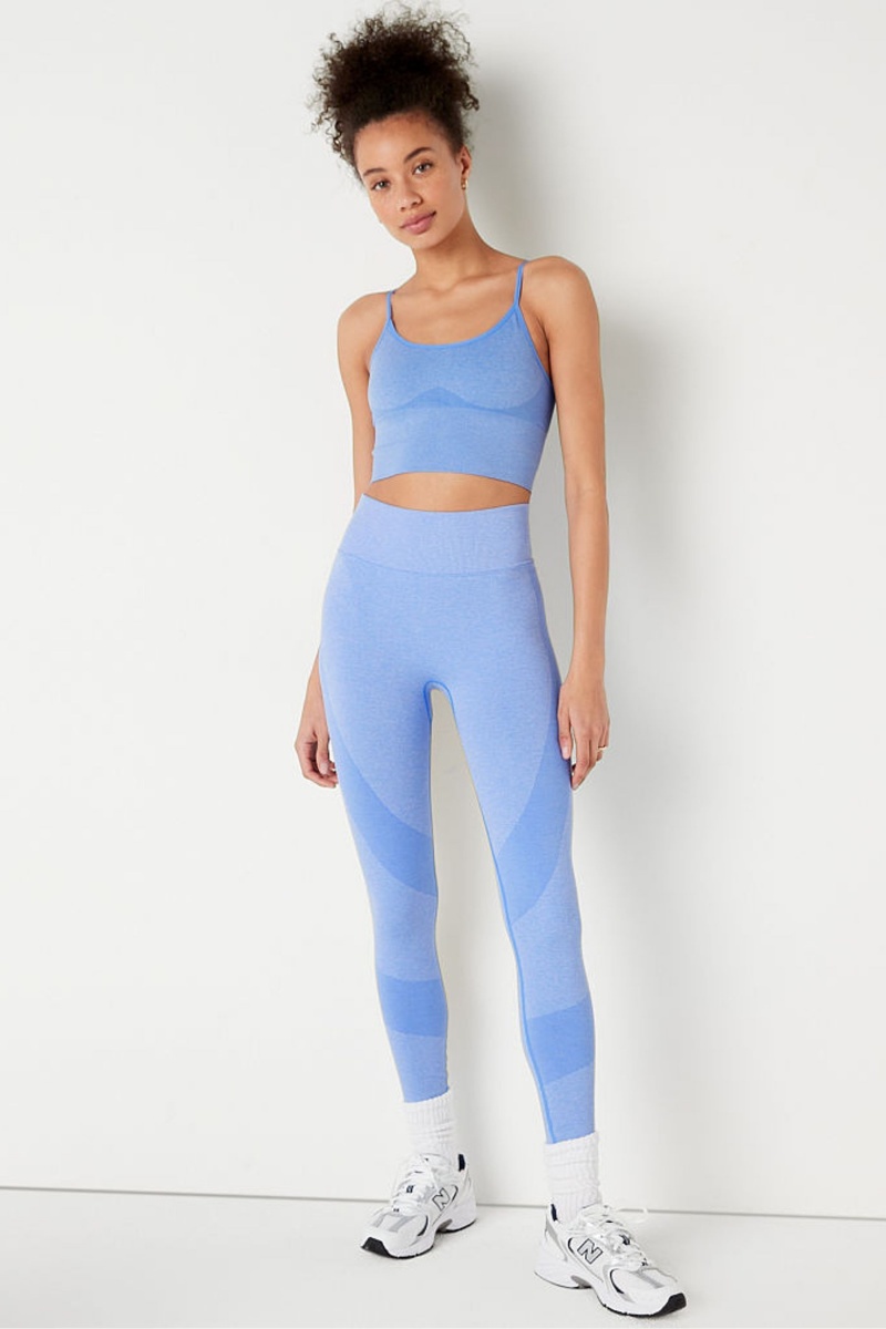 Victoria's Secret Seamless Lightly Gevoerde Sports Crop Bra Blauw | 80195-CBAI