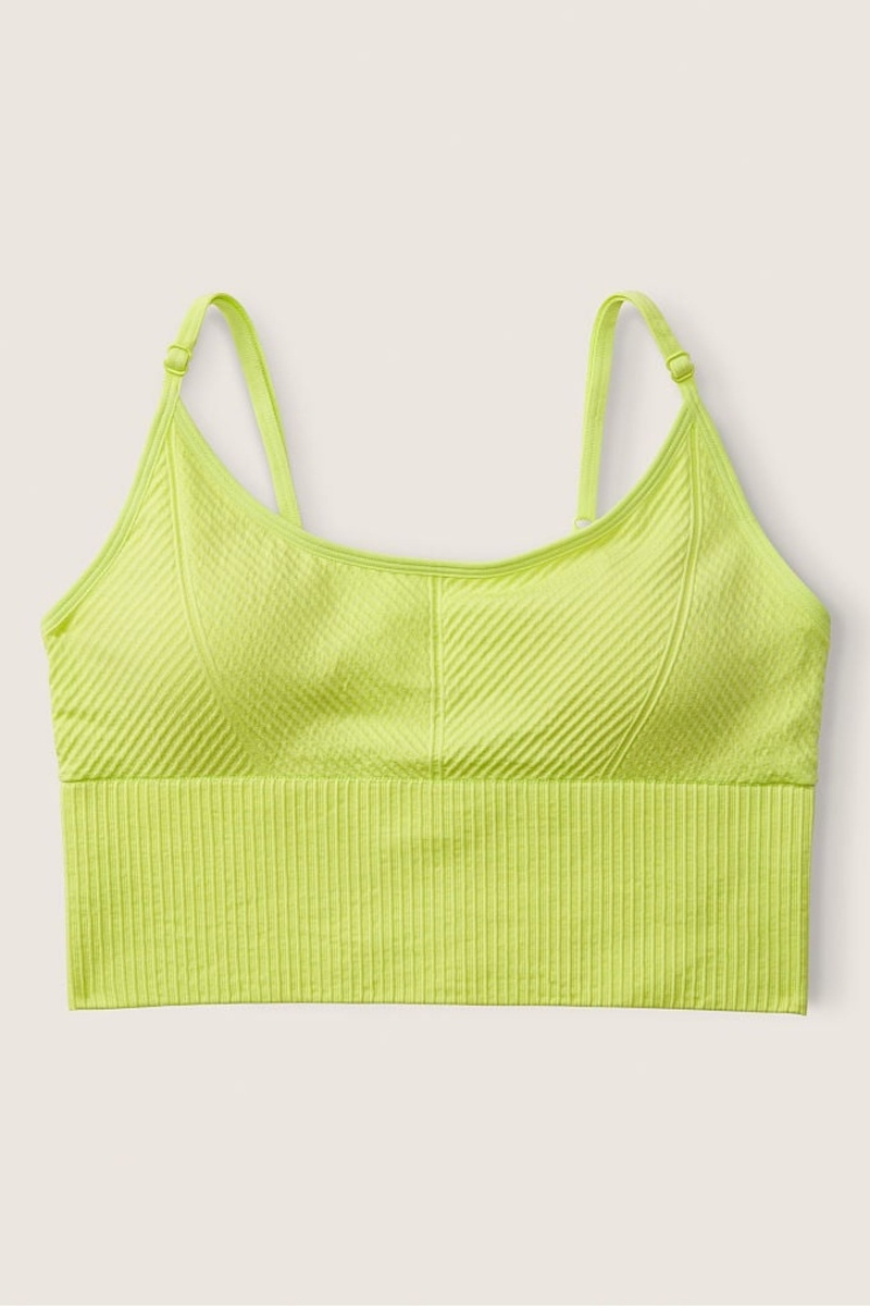 Victoria's Secret Seamless Seamless Lightly Gevoerde Sports Crop Top Groen | 02976-TDPU