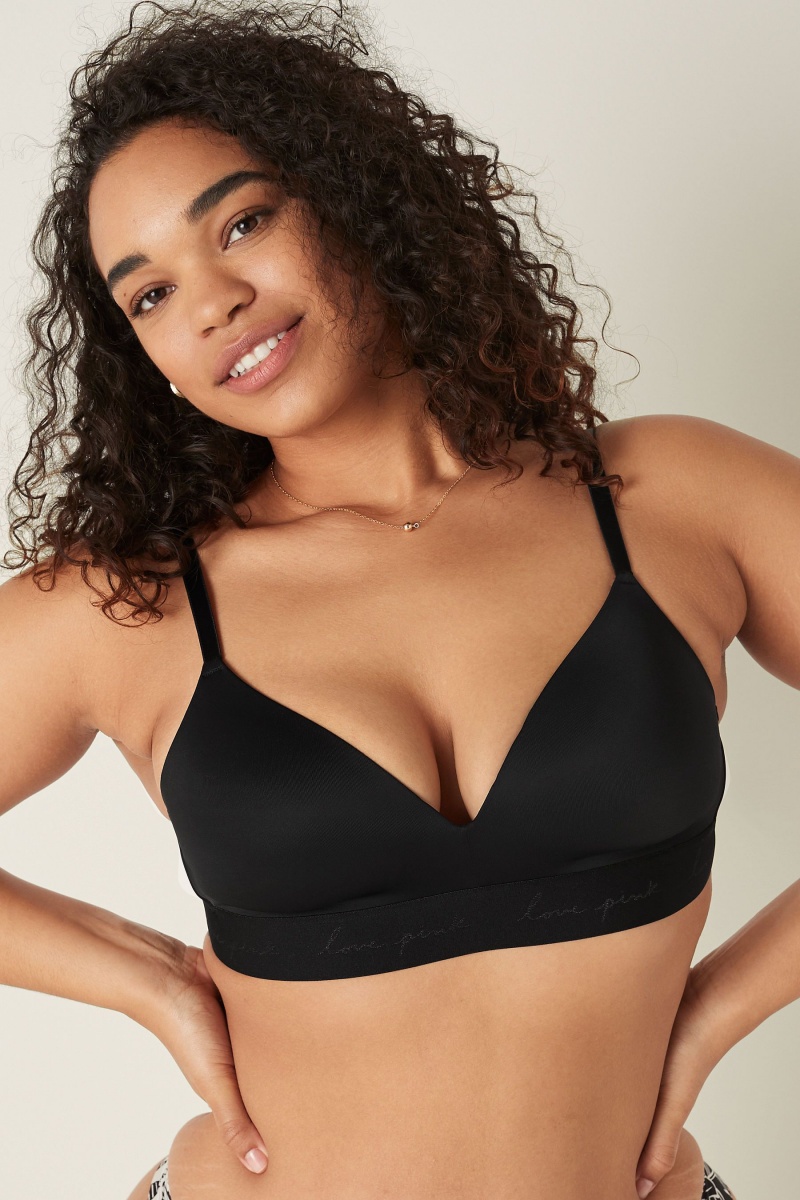 Victoria\'s Secret Seamless Seamless Lightly Gevoerde Low Impact Racerback Sports Bra Zwart | 09432-SBHL