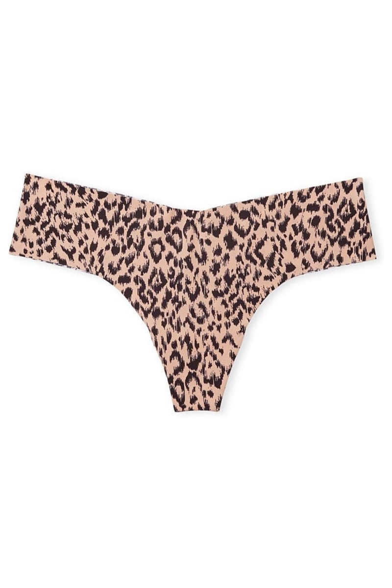 Victoria's Secret Sexy Illusions by Victorias Secret Smooth No Show String Knickers Roze Leopard | 89124-HJZL